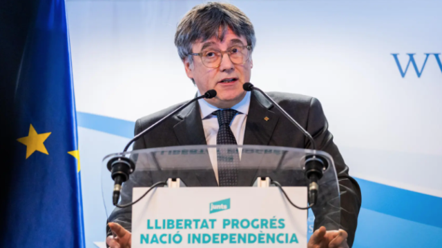 El prófugo de la justicia Carles Puigdemont (Junts), en Bruselas