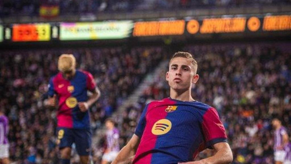 Fermin celebra su gol al Valladolid