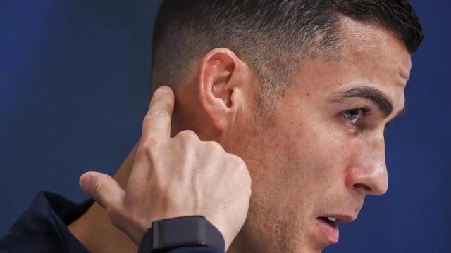 Cristiano Ronaldo en una rueda de prensa