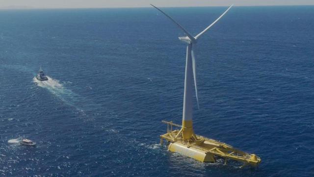 Molino flotante de Saitec en su ubicación actual en Armintza